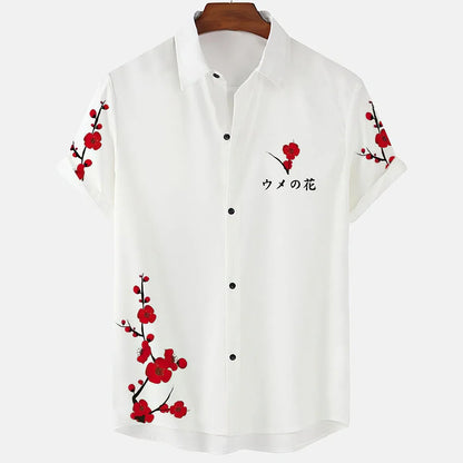 Men clothing  Sakura Pattern Shirt Unisex Shirt Hawaii Beach Shirts