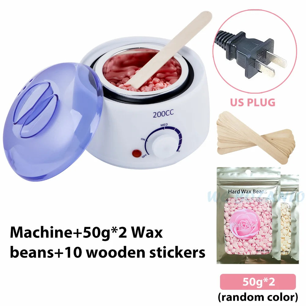 bathroom  200CC Wax Heater Warmer Hair Removal Machine For Hand Foot Body SPA Epilator Paraffin Wax Pot +Wax Beans + Wood Sticks