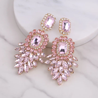 Jewellery   New Metal Rhinestone Geometric Earrings Home Party Fashion Dangle Earrings Women's Shining Statement Earrings Jewellery Wholesale