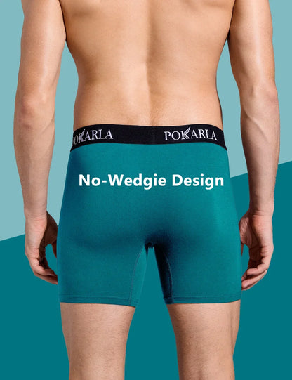 Men clothing   POKARLA 5pcs Men’s Cotton Boxer Shorts Open Fly U Pouch Soft Breathable Male Underwear Tagless Sexy Underpants Elastic Panties