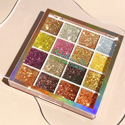 Makeup and face 16-color Eyeshadow Palette Shiny Gold Pearly Matte Glitter Eyeshadow