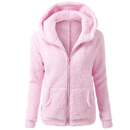 Woman clothing   Autumn Winter Warm Jacket Women hoodie Hooded 2024 Casual Female Hoodies Sweatershirt Zipper Coat Solid Soft Fleece Women Coat