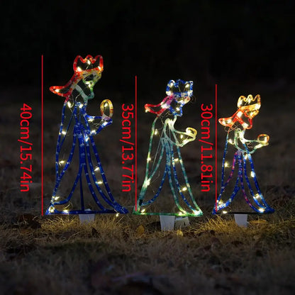 Outdoor Christmas LED Three 3 Kings Silhouette Motif Rope Light Decoration For Garden Yard New Year Christmas Decoration Party