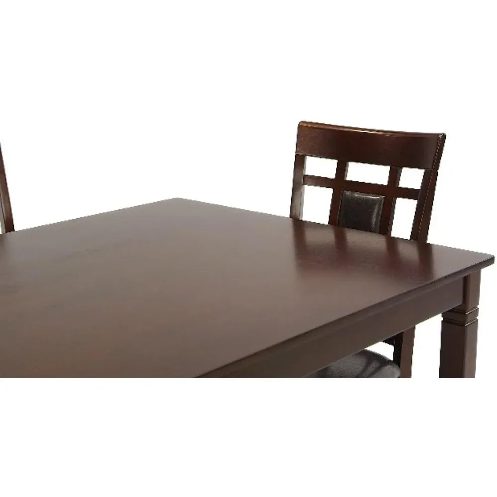 Living Room Bennox Dining Room Set, Includes Table, 4 18" Chairs & Bench, Brown