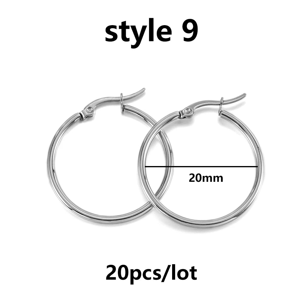 Jewellery  20-50Pcs No Allergic Stainless Steel Ear Hook Earrings Clasps Ear Wire Findings For DIY Jewelry Making Supplies Accessories