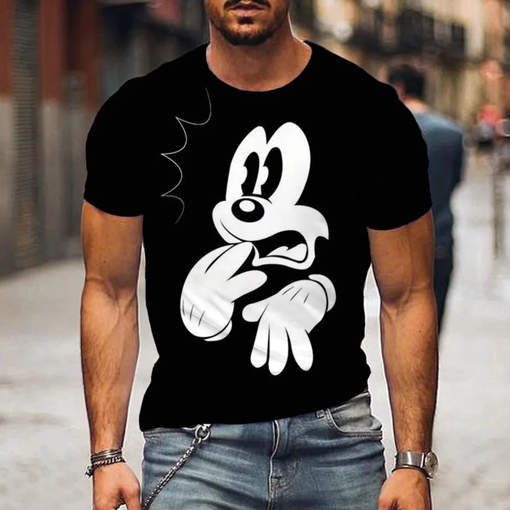 Men clothing   Disney Mickey Mouse 3D Print T-Shirt Summer Daily Loose Short Sleeve Tops Casual Tees Unisex Clothing Apparel