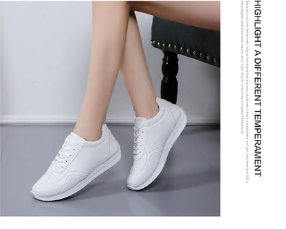 Woman shoes White leather Sneakers Sports vulcanized shoes Comfortable Spring Sneakers Casual Shoes 2024 Fashion School Tennis