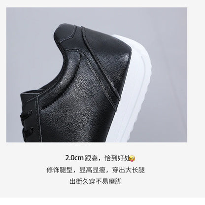 Woman shoes White leather Sneakers Sports vulcanized shoes Comfortable Spring Sneakers Casual Shoes 2024 Fashion School Tennis