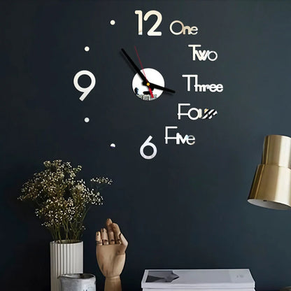 Living Room   Modern Design Creative Simple Digital Clock European Style DIY Silent Wall Clock Study Living Room Punch-Free Wall Sticker Clock