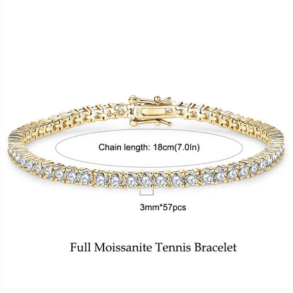 Jewellery   Anziw 925 Sterling Silver Plated 14K Gold Tennis Bracelet 3mm 5mm