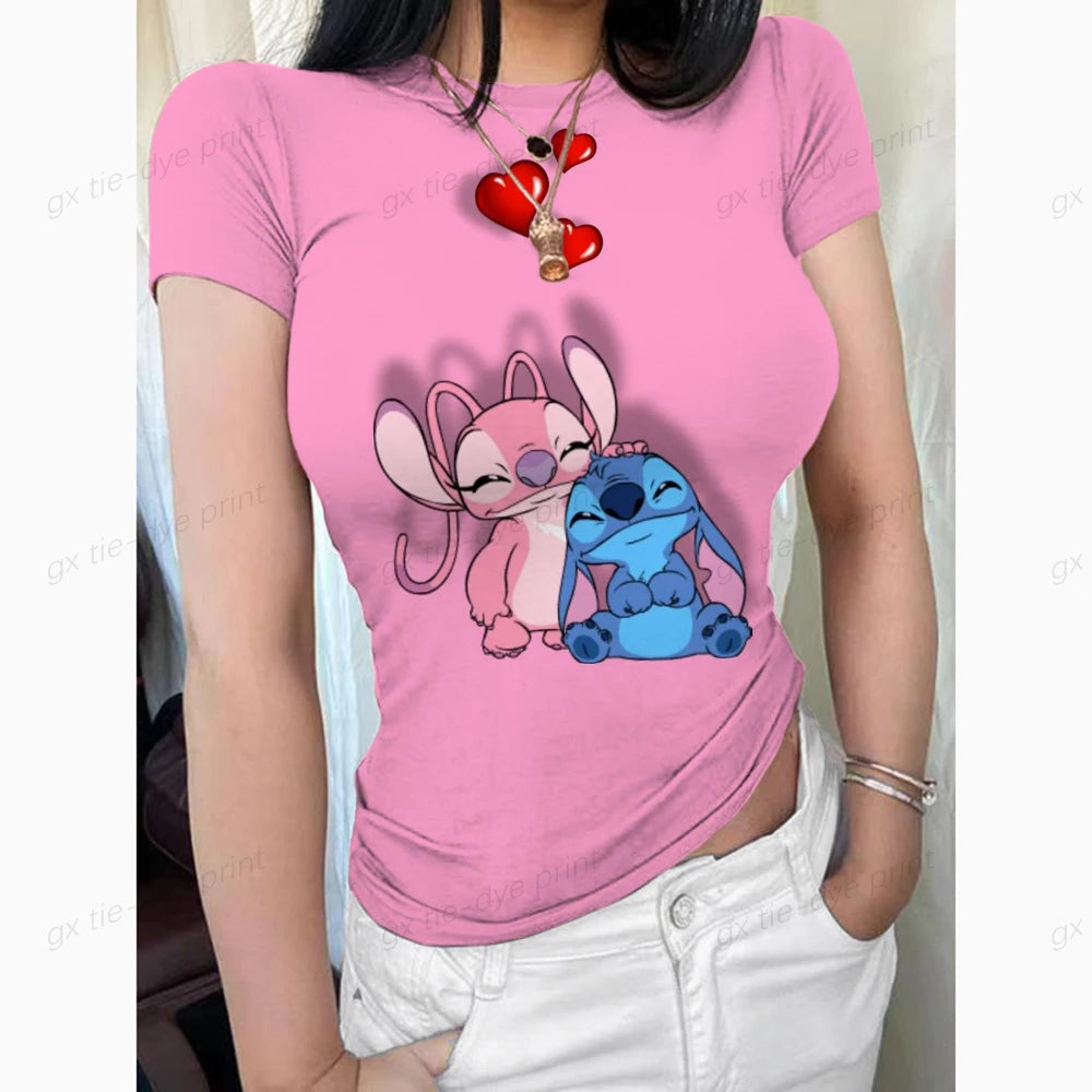 Woman clothing   Disney Lilo and Stitch 3D Printed T-shirt