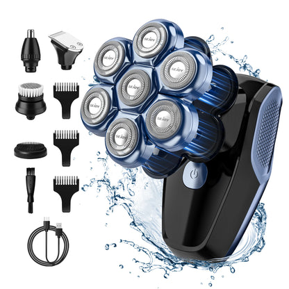 Bathroom   Sejoy 5 In 1 Electric Head Shaver for Bald Men 7 Blades Floating Razor Hair Trimmer USB Rechargeable LED Display Beard Shavers