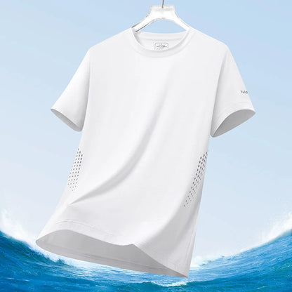 Men clothing  Ice Silk Thin Short Sleeve Quick Drying T-shirt for Men