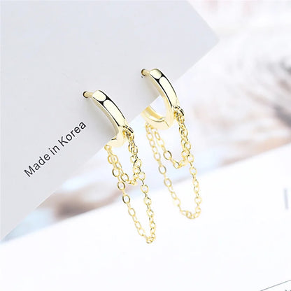 Jewellery   New Fashion Korean Hanging Earrings For Women Luxurious Chain Tassel Drop Earrings Retro Silver Color Star Moon Jewellery Gift