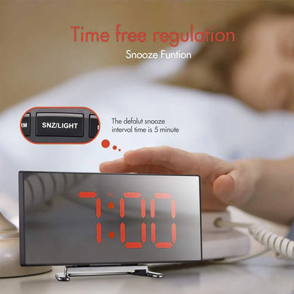 Bedroom   Digital Alarm Clock Curved LED Electronic Digital Desktop Clock Bedroom Decor Table Clock Bedside Alarm Clock