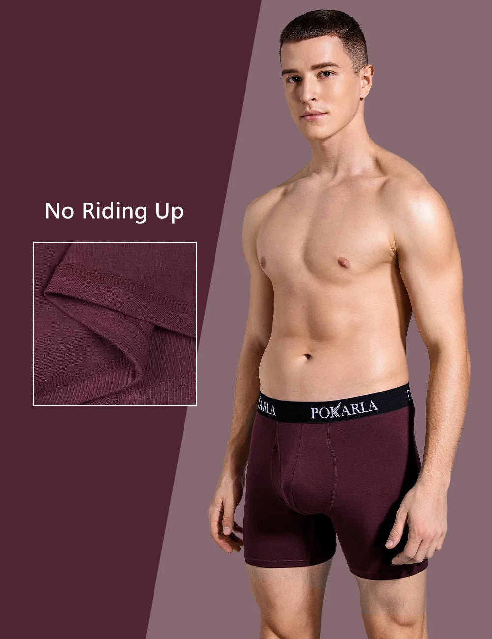 Men clothing   POKARLA 5pcs Men’s Cotton Boxer Shorts Open Fly U Pouch Soft Breathable Male Underwear Tagless Sexy Underpants Elastic Panties