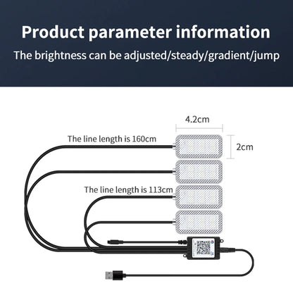 Car   Neon Car LED Interior Lights RGB Ambient Light Kit With APP Wireless Control LED Auto Atmosphere Decorative Lamp