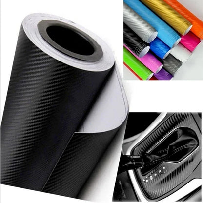 Car   30x127cm Car 3D Carbon Fiber Roll Film Stickers DIY Vinyl Film Auto Interior Styling Carbon Fiber Decorative Decals