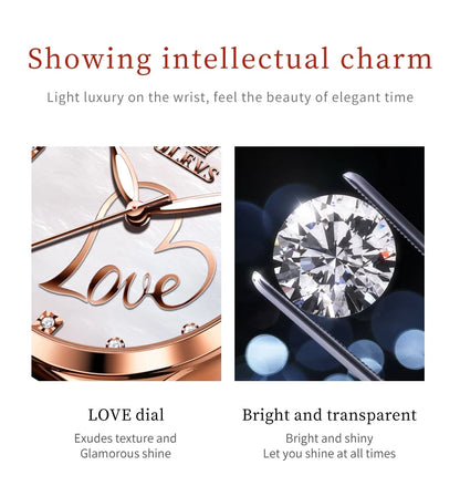 Jewellery   OLEVS Brand Watch Heart Shaped Waterproof Women's Quartz Watch 5580