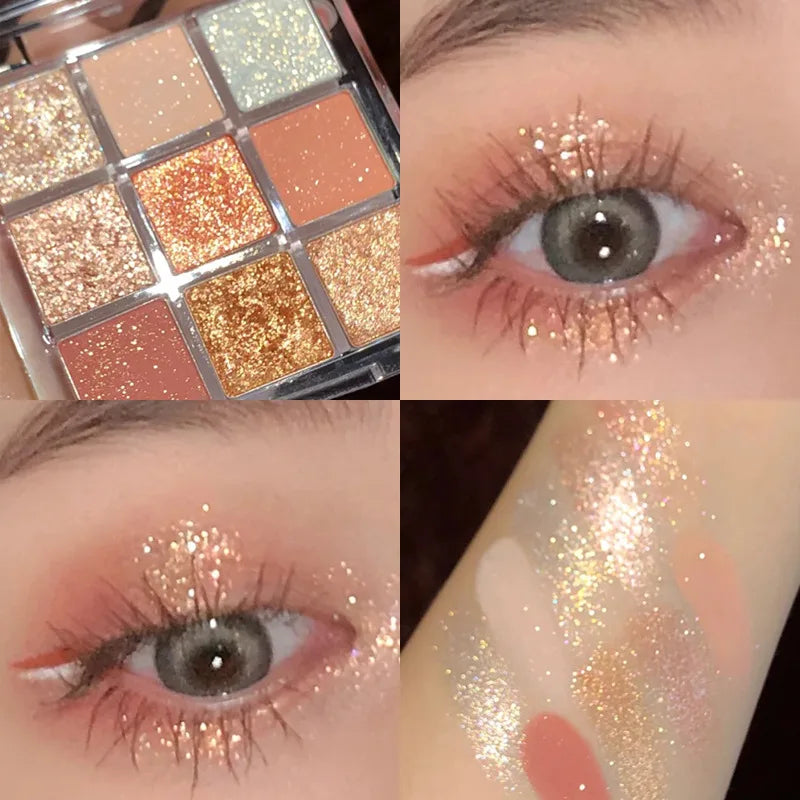 Makeup and face - 9-Color Eyeshadow Palette – Matte, Shimmer & Metallic Finishes