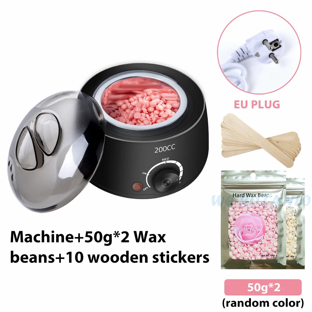 bathroom  200CC Wax Heater Warmer Hair Removal Machine For Hand Foot Body SPA Epilator Paraffin Wax Pot +Wax Beans + Wood Sticks