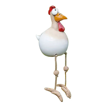 Outdoor  Big-eyed Chicken Creative Sculptures Garden Supplies Long Feet Craft Handicraft Waterproof Perfect Gifts for Outdoor Indoor Yard