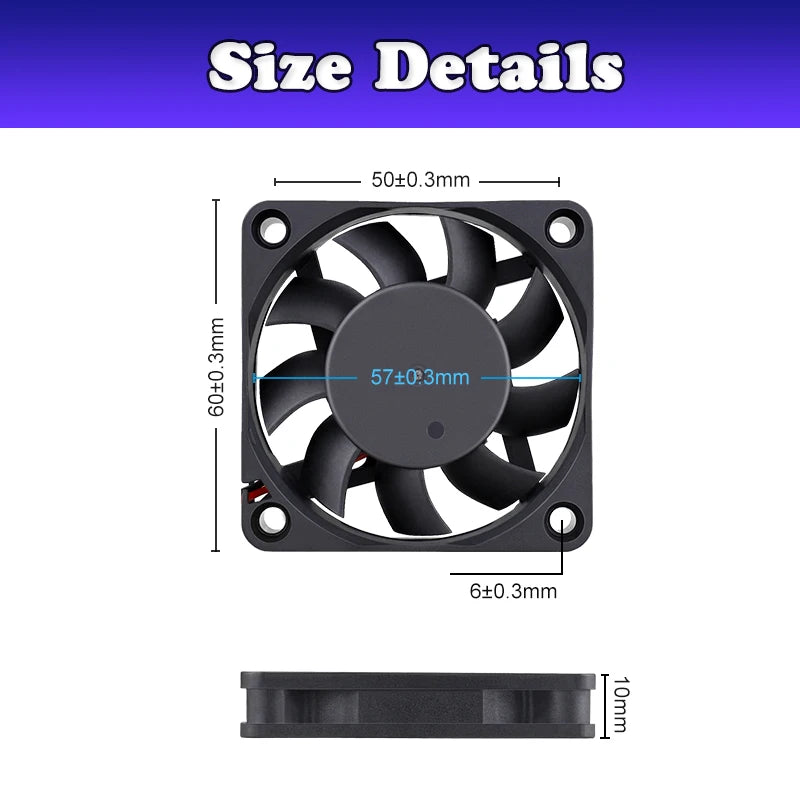 Laptop 2 Pcs Gdstime 60mm 5V 12V 24V Volt 6cm 60x60x10mm Cooling Fan 6010 For Computer PC CPU Cooler USB 2PIN 3PIN Ball  Brushless Fan