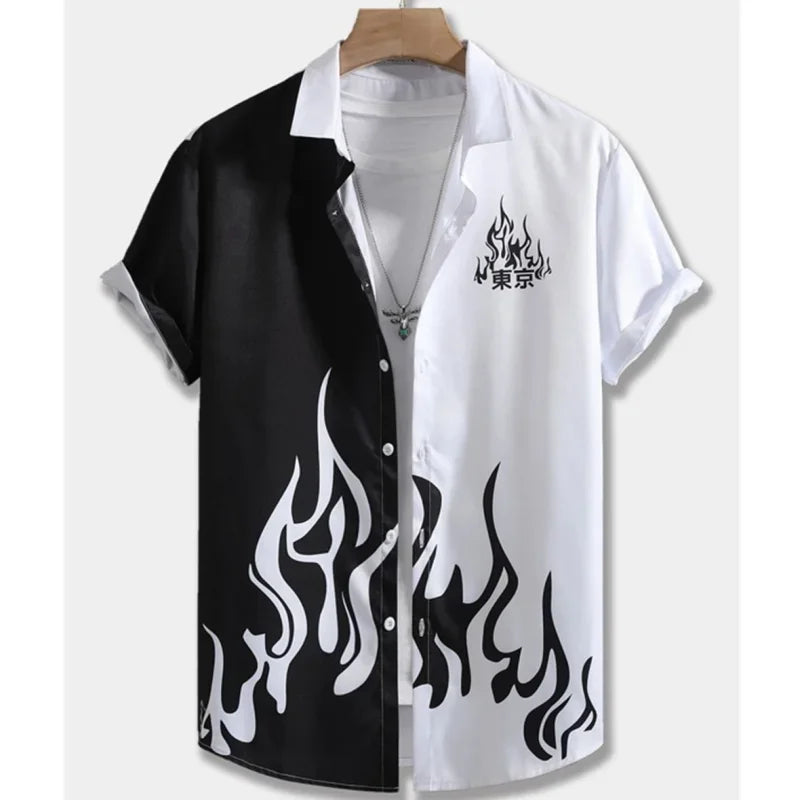 Men clothing Shirt For Men 3d Ink Painting Prints Men'S Clothing