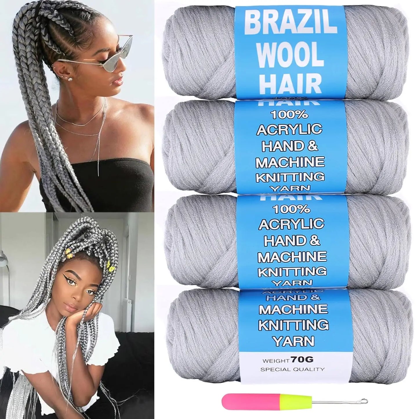 MUFU Pure Color Synthetic Hair Extension – 1 Strand/Pack, Heat-Resistant Fiber/Style & Shine Hair