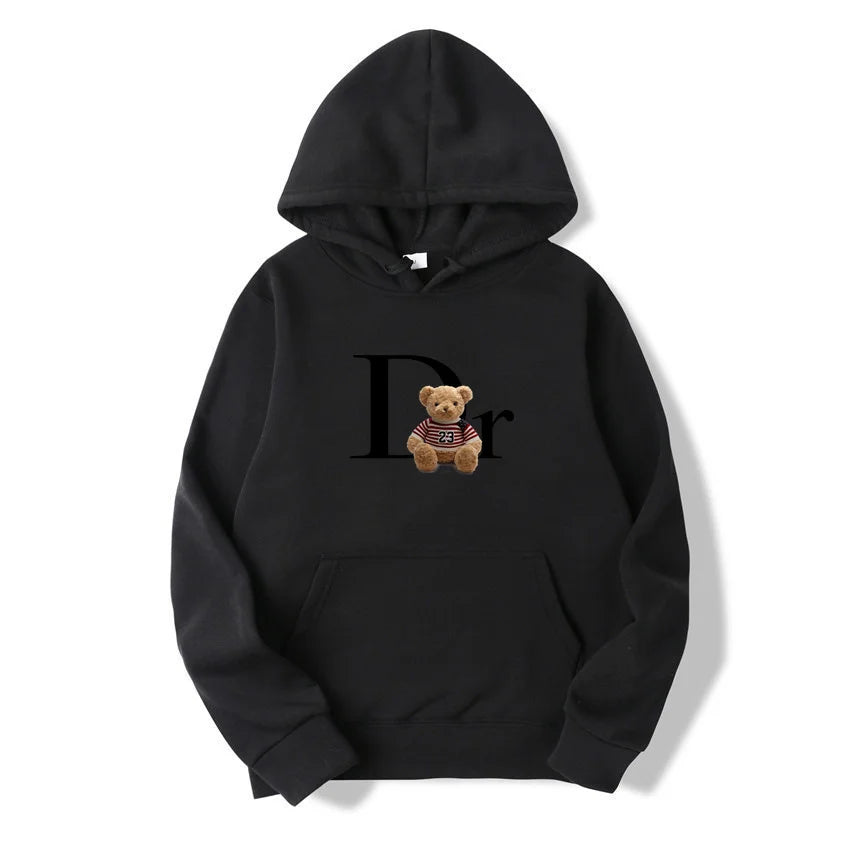 Men clothing   hoodie, casual personality, teddy bear print hoodie