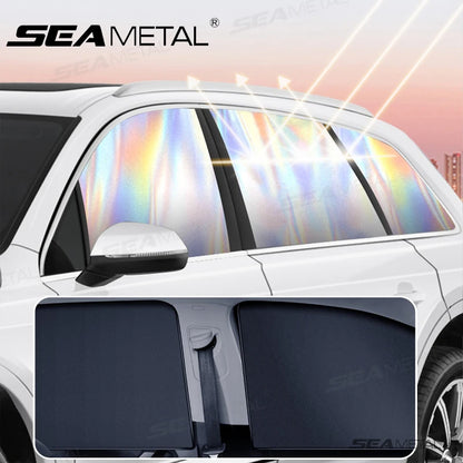 Car   SEAMETAL 2Pcs Magnetic Car Sun Shade Side Window Curtains UV Reflection Car Sun Protection Cover Anti Glare Auto Privacy Curtain