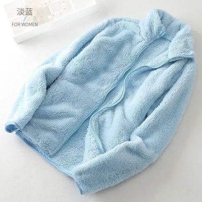 Woman clothing   Coral fleece plush jacket women's autumn and winter polar fleece thickened loose fragrance 2022 warm clothes jacket ins hot