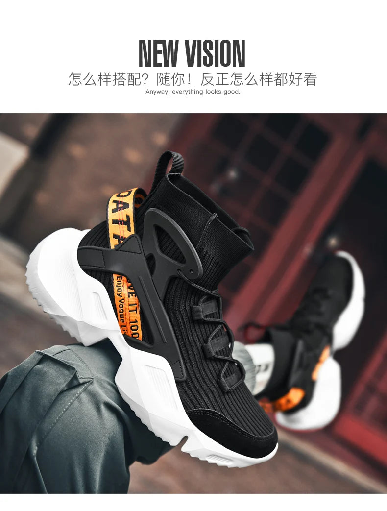 Men shoes tennis sneakers men trainers Breathable shoes couple high-top loafers shoes breathable tides sport shoes running shoes