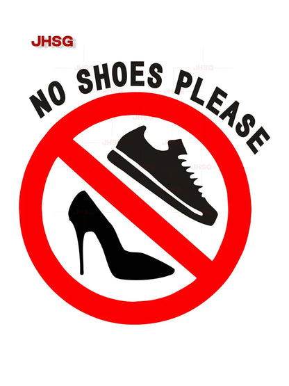 Car   NO SHOES PLEASE Warning Sign Waterproof Vinyl Decal Customizable