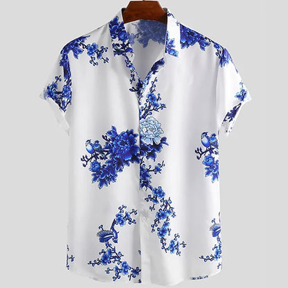 Men clothing  Sakura Pattern Shirt Unisex Shirt Hawaii Beach Shirts