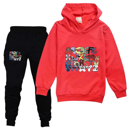 Boy  clothing   Alphabet lore Kids Clothing Sets Autumn Long Sleeves Sweatshirt Suits Boys Girls Hoodies+Pants Set Outfits Children Clothes