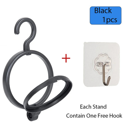 Style & Shine Hair  Hanging Wig Stand For Wigs White Black Wig Hanger For Multiple Wigs Durable Wig Holder For Salon Display Wall Wig Stand Holder