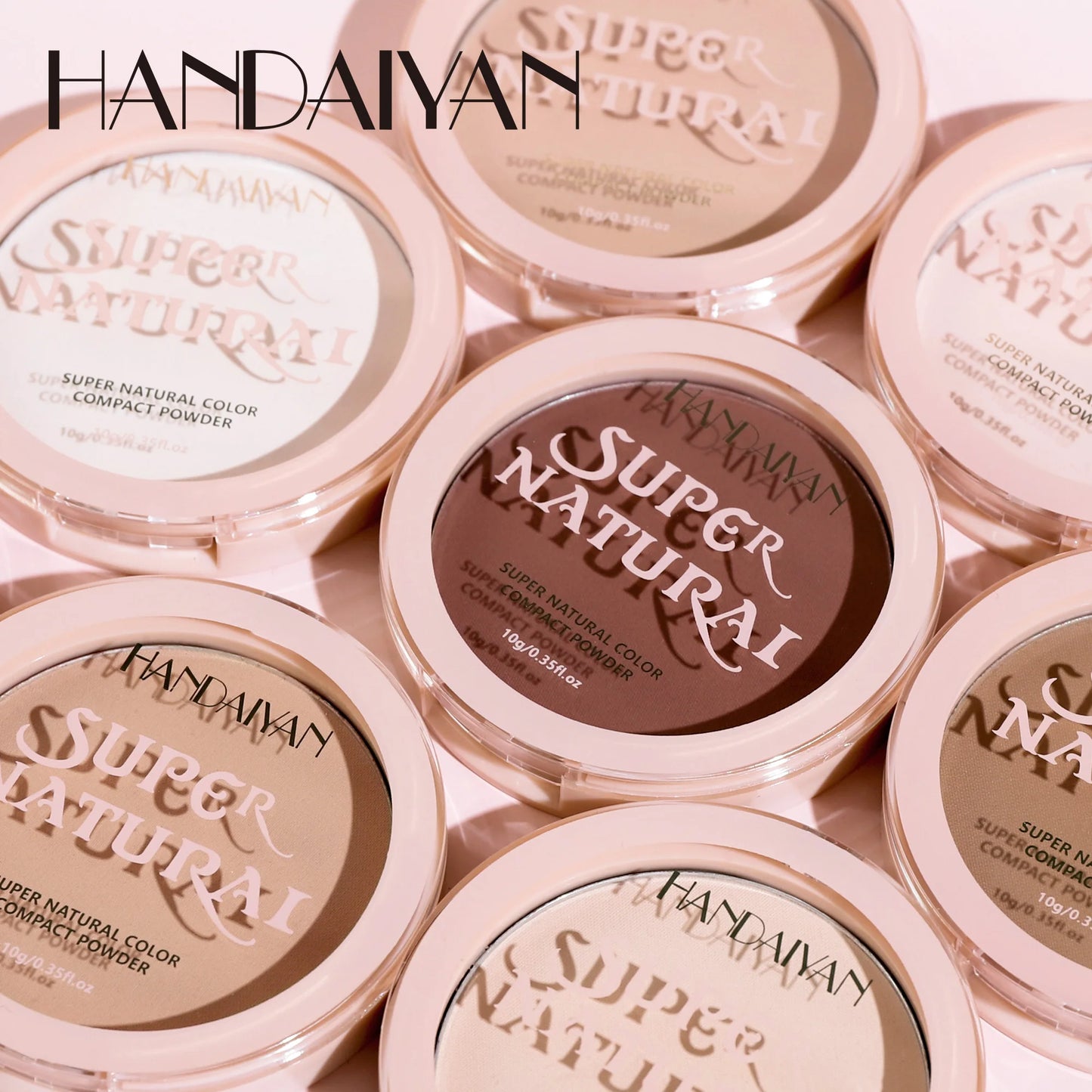 Makeup and face HANDAIYAN Light Soft Setting Pressed Powder Natural Waterproof Long-lasting Full Cover Makeup Cosmetics for Different Skin Color