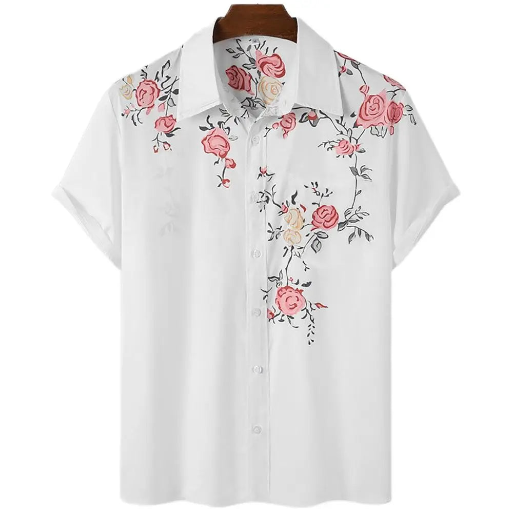 Men clothing  Sakura Pattern Shirt Unisex Shirt Hawaii Beach Shirts