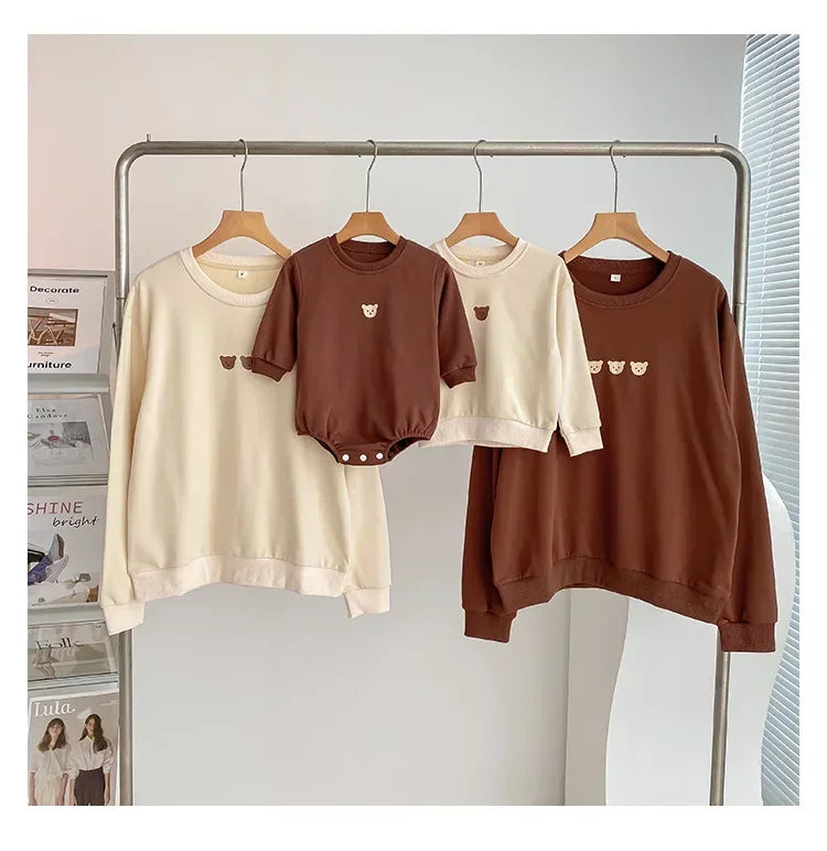 Girl clothing Parent-child Matching Clothes for Whole Family Dad Mom and Daughter Son Clothing Bodsyuit Sweatshirts Autumn Korean Fashion