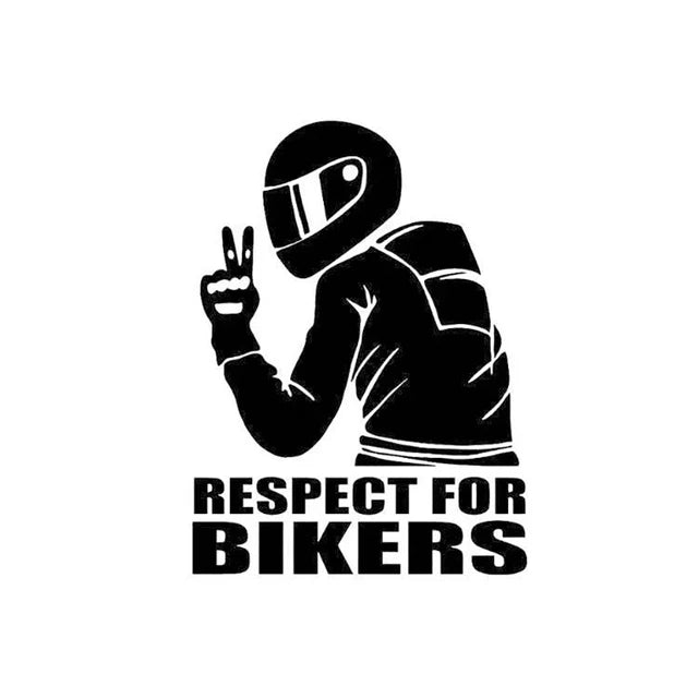 Car   RESPECT FOR BIKERS Car Motorcycle Sticker Reflective Laser Vinyl Decals Decoration Funny Stickers 15x11CM