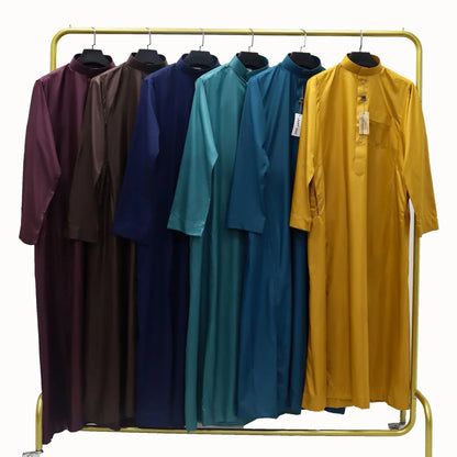 Muslim family   Muslim Eid Men Long Robe Kimono Dishdasha Modest Islamic Dubai Saudi Abayas Prayer Abaya Kaftan Ramadan Morocco Jubba Thobe