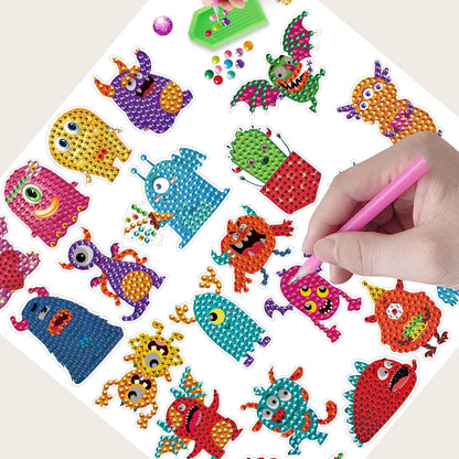 Toys 2 Sheets DIY Diamond Painting Stickers Kit Sticker by Numbers for Kid Diamond Mosaic Handicrafts Children Gift for Cup Decor