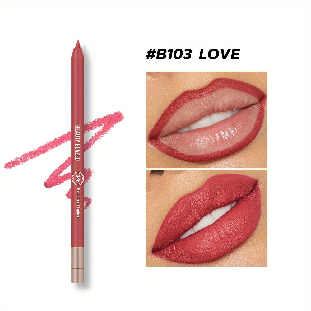 Makeup and face BEAUTY GLAZED 10 Color Lipliner High Pigment Matte Waterproof, Natural Shaping Lip Liner Lipstick Makeup