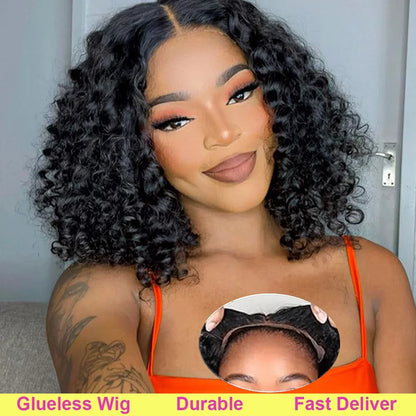 Crown & Glory Wigs   Wigs Human Hair Ready to Go Wear Short Curly Lace Frontal Wigs Human Hair Preplucked Brazilian Wigs for Woman on Sale