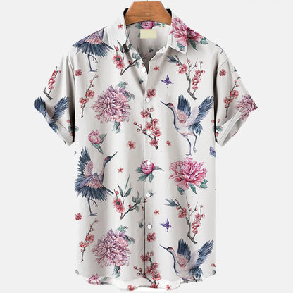 Men clothing  Sakura Pattern Shirt Unisex Shirt Hawaii Beach Shirts