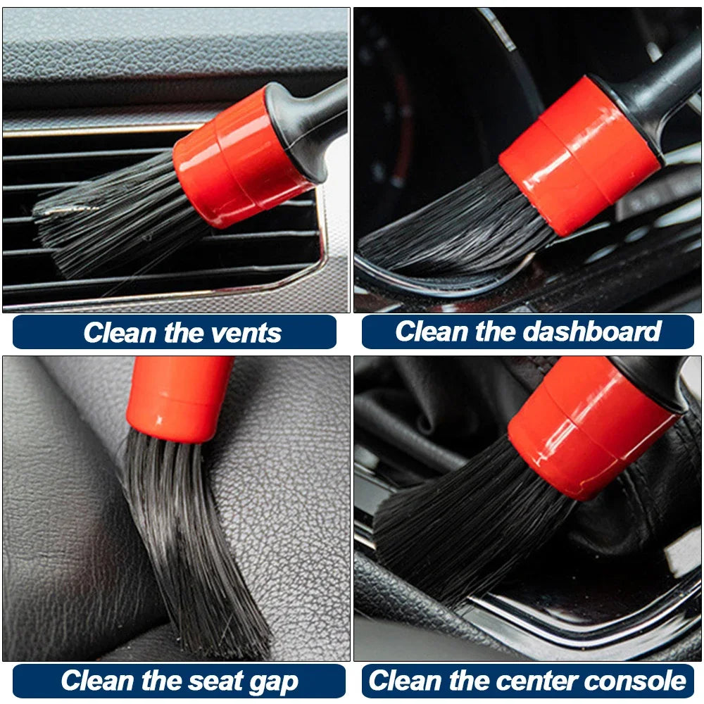 Car   New Car Cleaning Kit Scrubber Drill Detailing Brush Set Air Conditioner Vents Towel Polisher Car Auto Detailing Tools