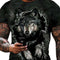 Men clothing  Different Pupil Wolf Print Men's T-shirt