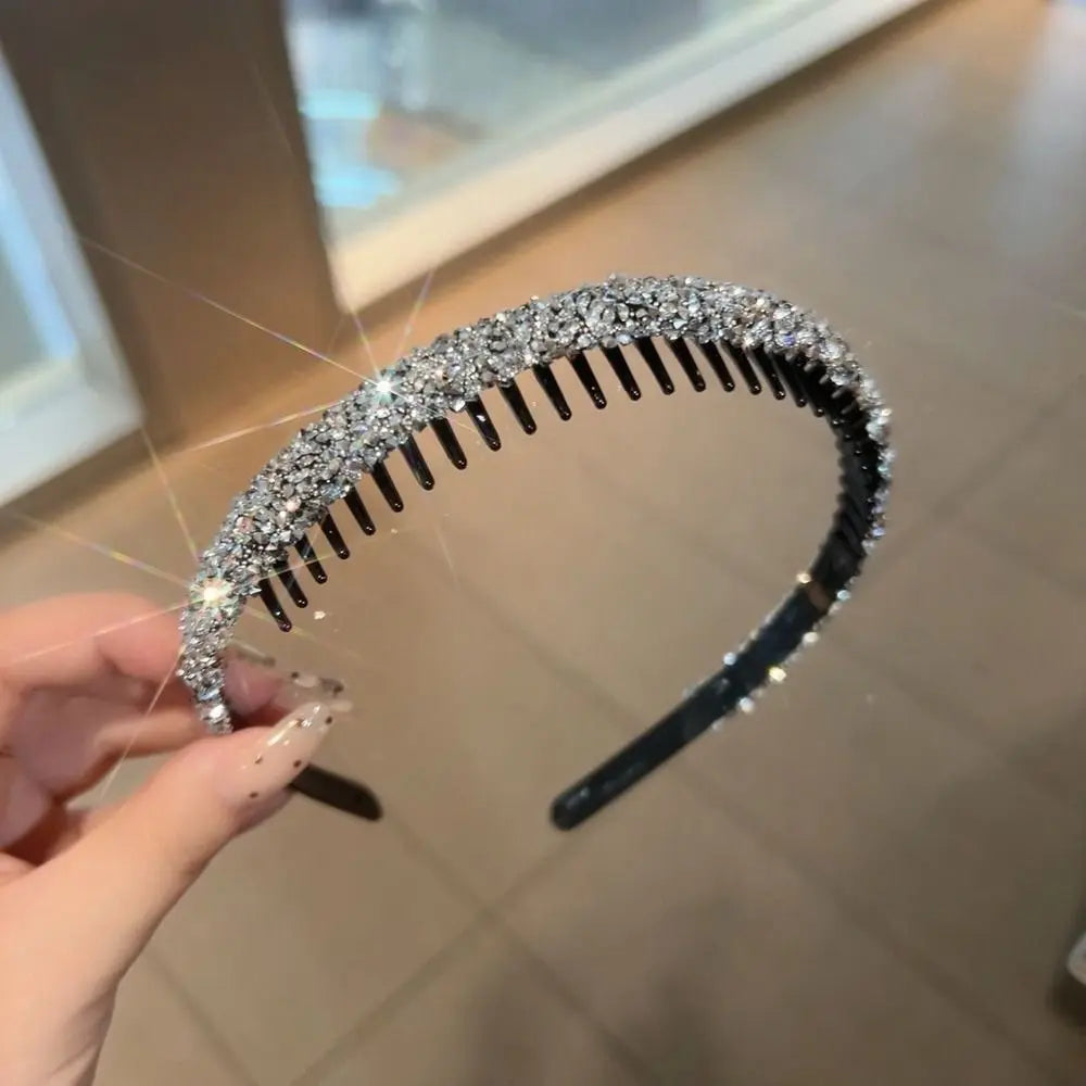 Style & Shine Hair   Toothed Rhinestone Headband Fashion Make Up Plastic Diamond Hair Hoop