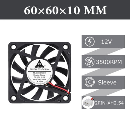 Laptop 2 Pcs Gdstime 60mm 5V 12V 24V Volt 6cm 60x60x10mm Cooling Fan 6010 For Computer PC CPU Cooler USB 2PIN 3PIN Ball  Brushless Fan